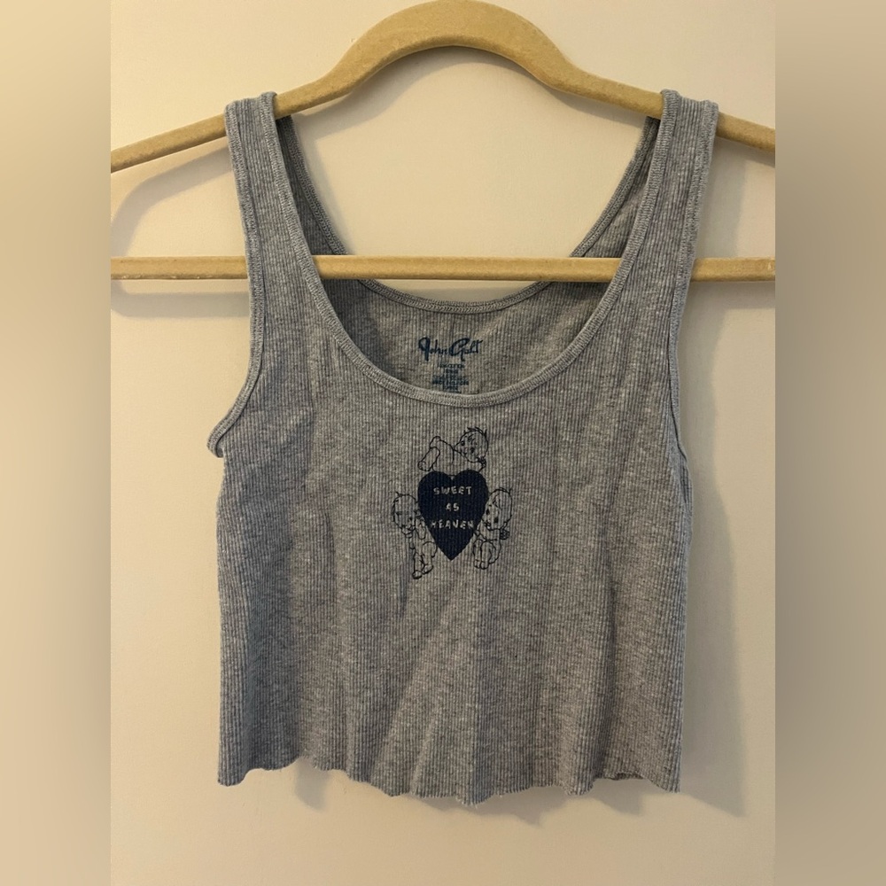 Brandy Melville Blue Heart Graphic Tank Top John Galt